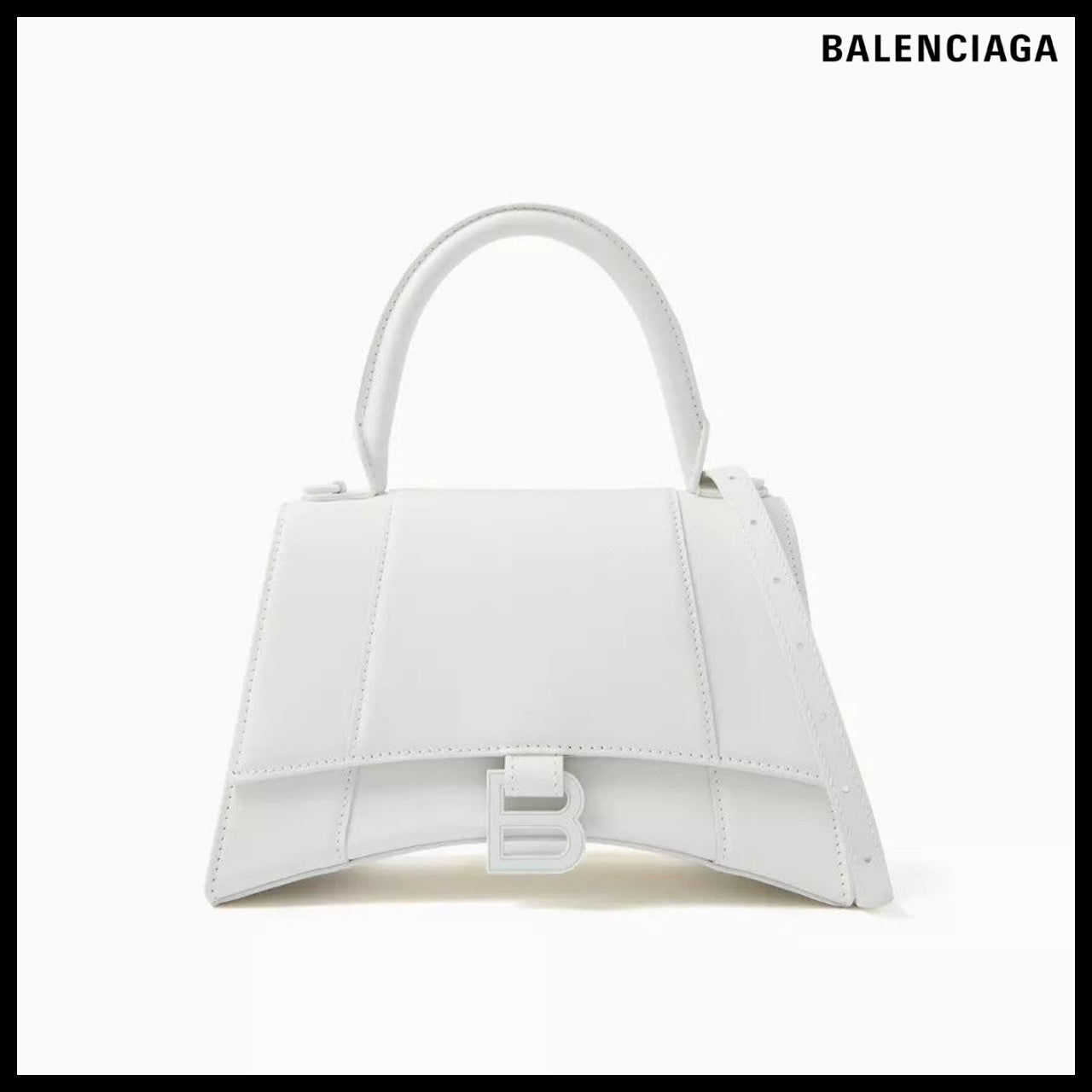 【BALENCIAGA】Hourglass Small Handbag in White
