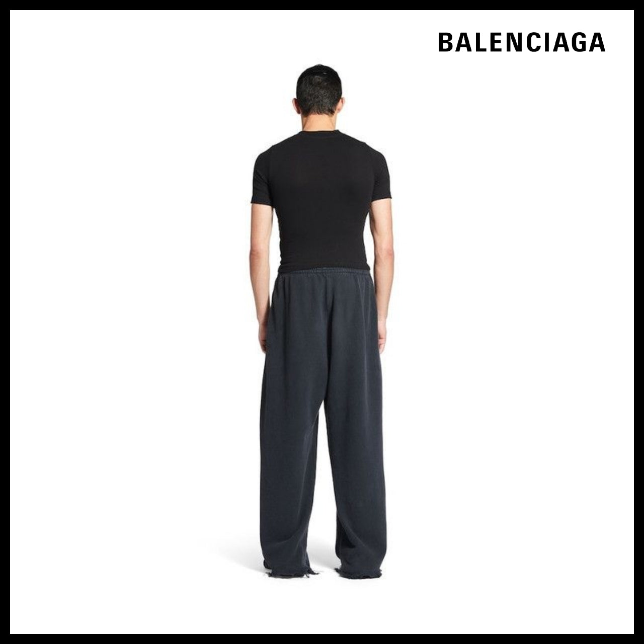 【BALENCIAGA】Nail Polish Cropped Sweatpants & Joggers Black