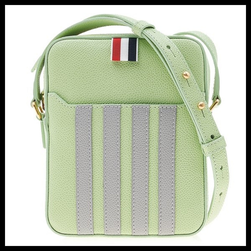 【THOM BROWNE】Men's Pebble Grain Madras Camera Bag