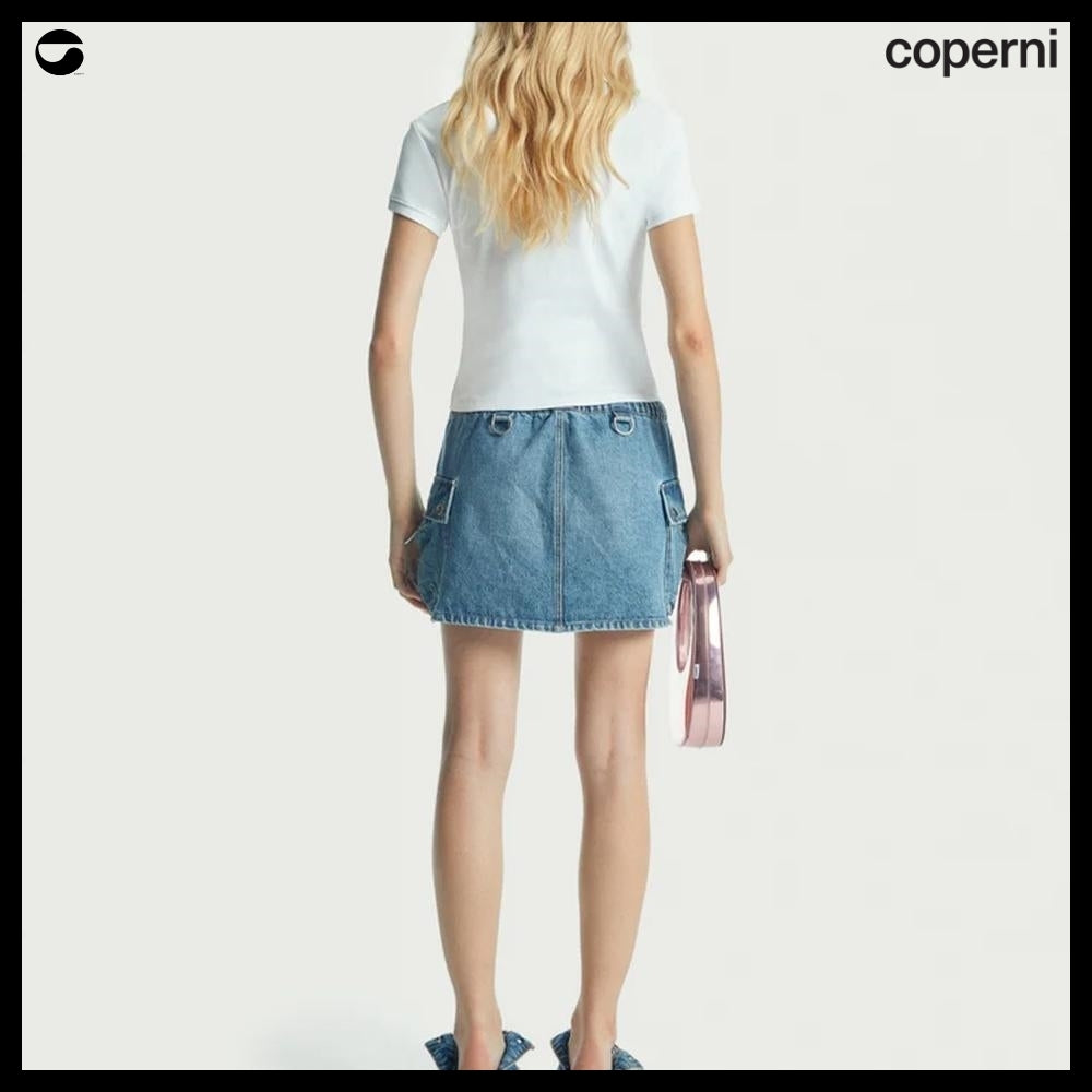 【Coperni】Womens V Neck Line T Shirt Optic White