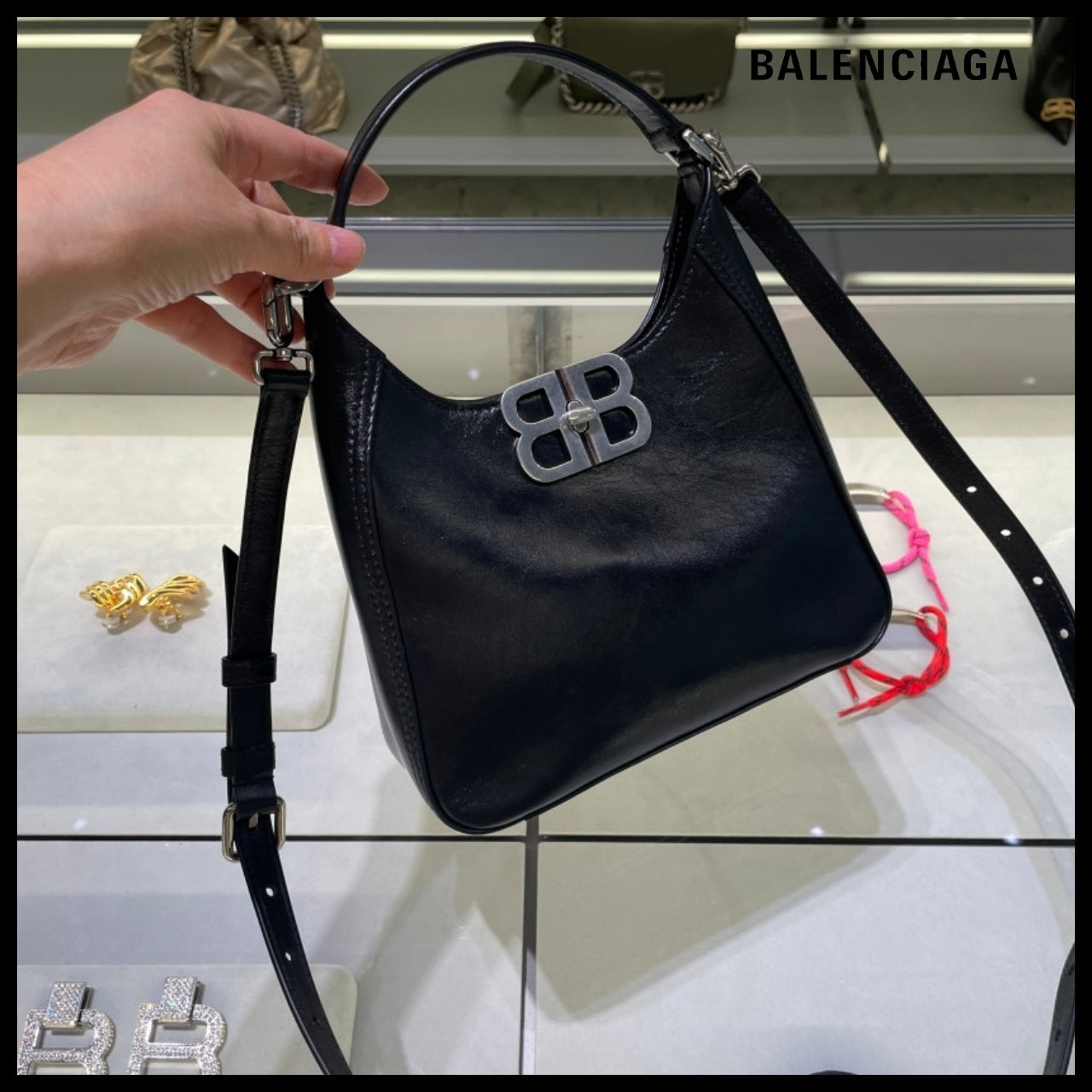 【BALENCIAGA】BB Soft Small Hobo Bag Black