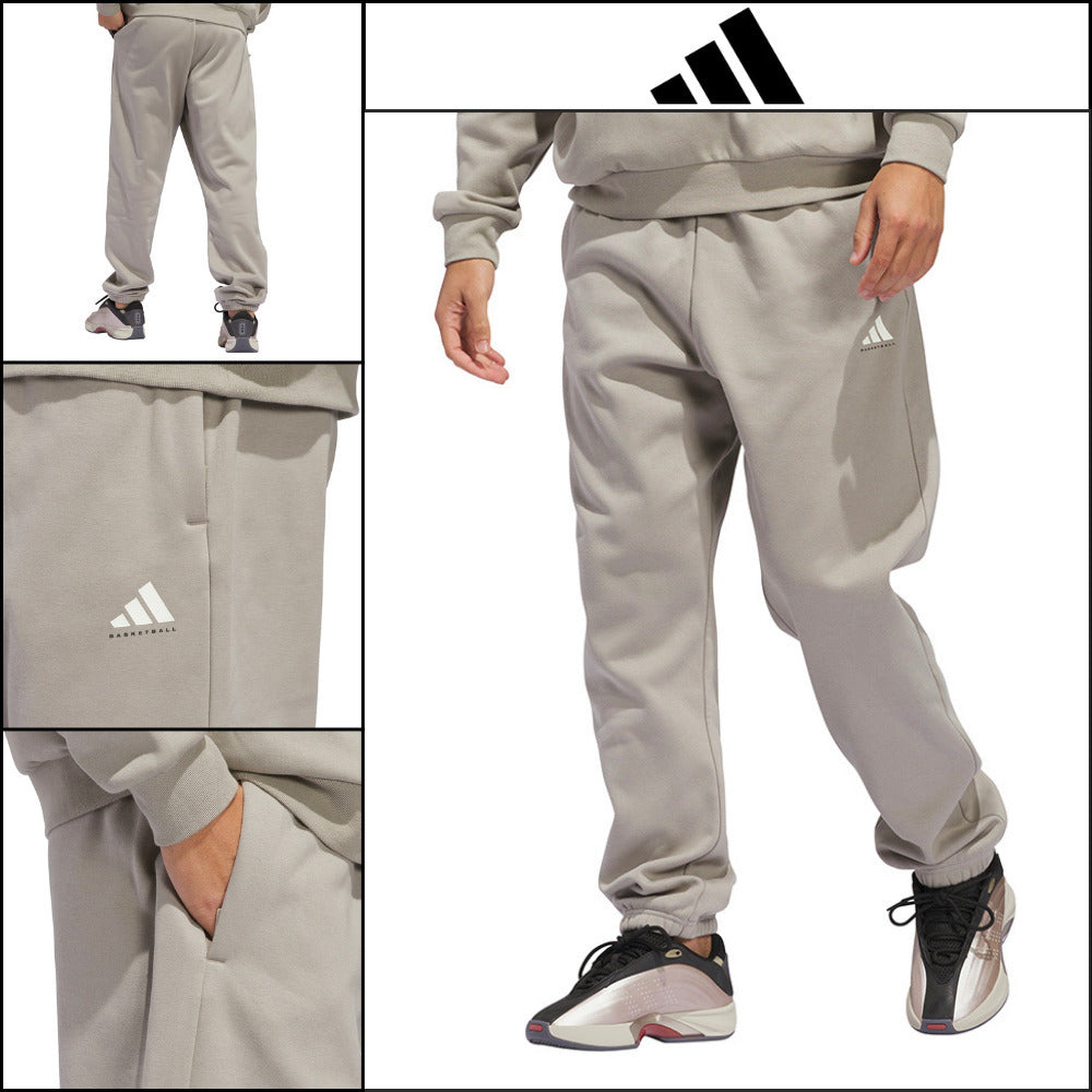 【ADIDAS】 Basketball Fleece Jogger Pants Putty Beige