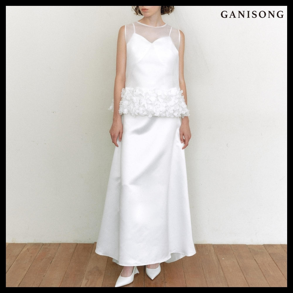 【GANISONG】Bridal Susu Vest Dress White