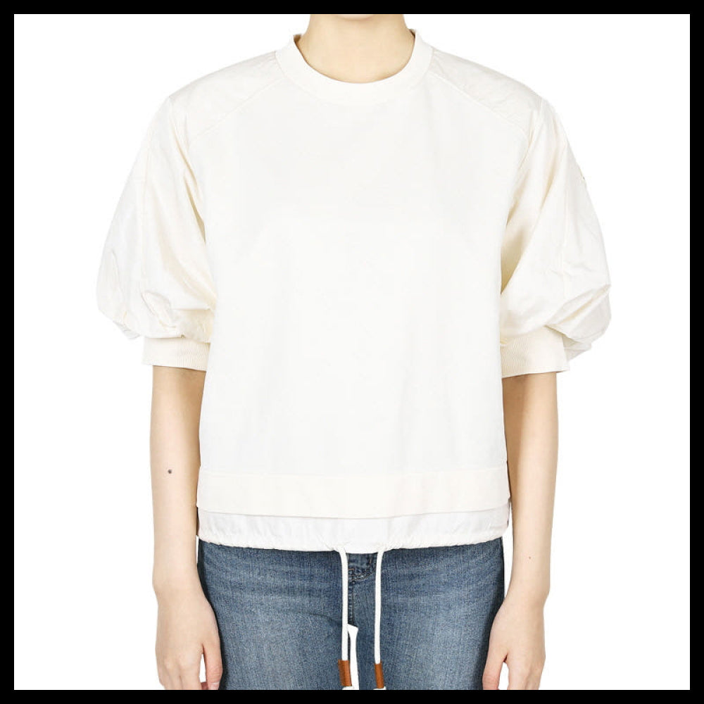 【MONCLER】 Women Puff Sleeve String Short Sleeve Ivory