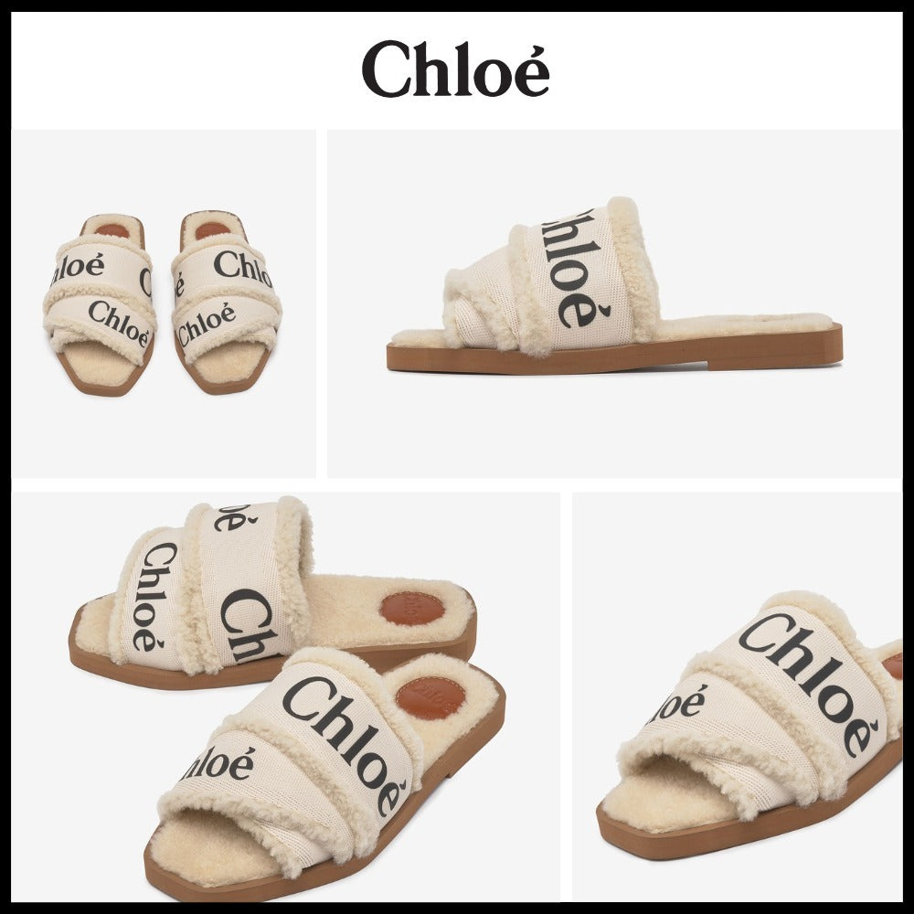 【CHLOE】ウッディ フラットミュール ホワイト