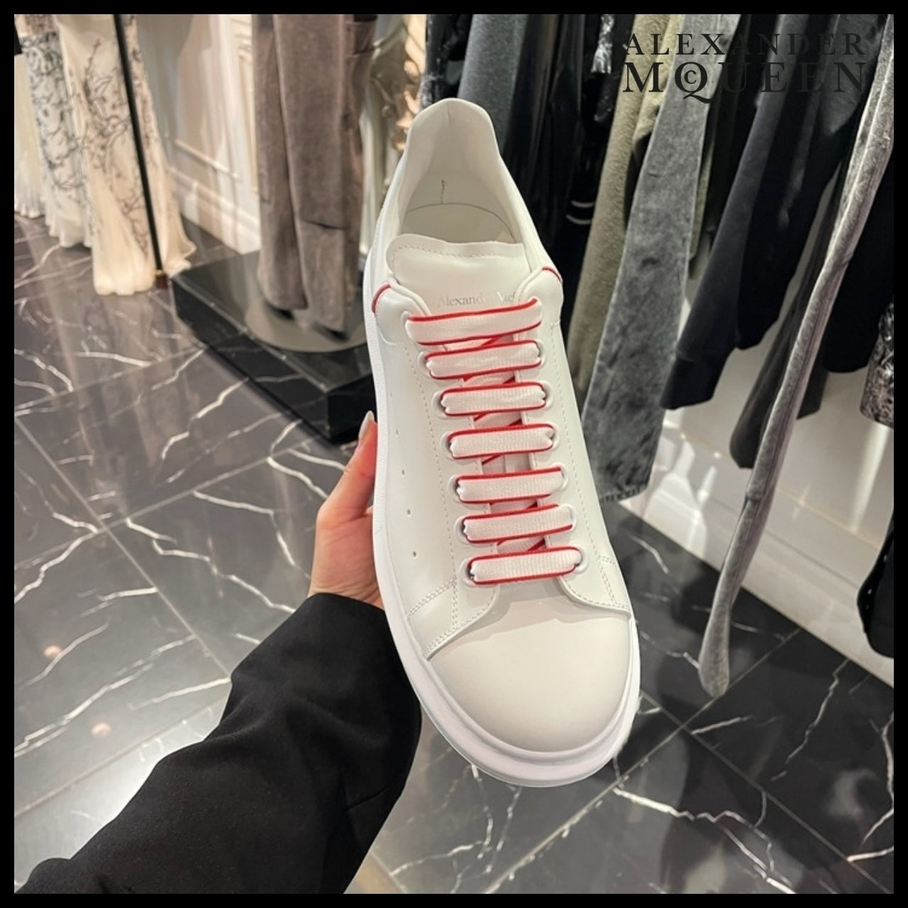 【Alexander Mcqueen】Upper LEA Sneakers White Red