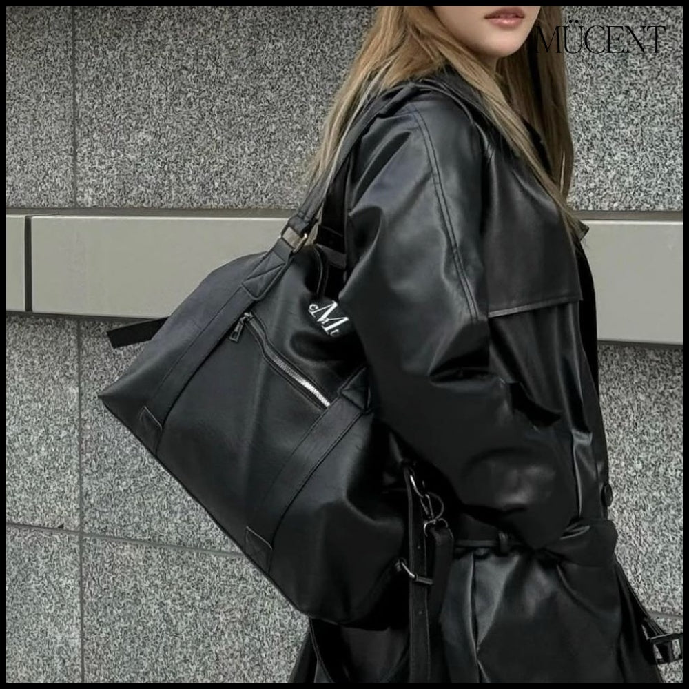 ★MUCENT★PRIME WRINKLE LEATHER TOTE BAG