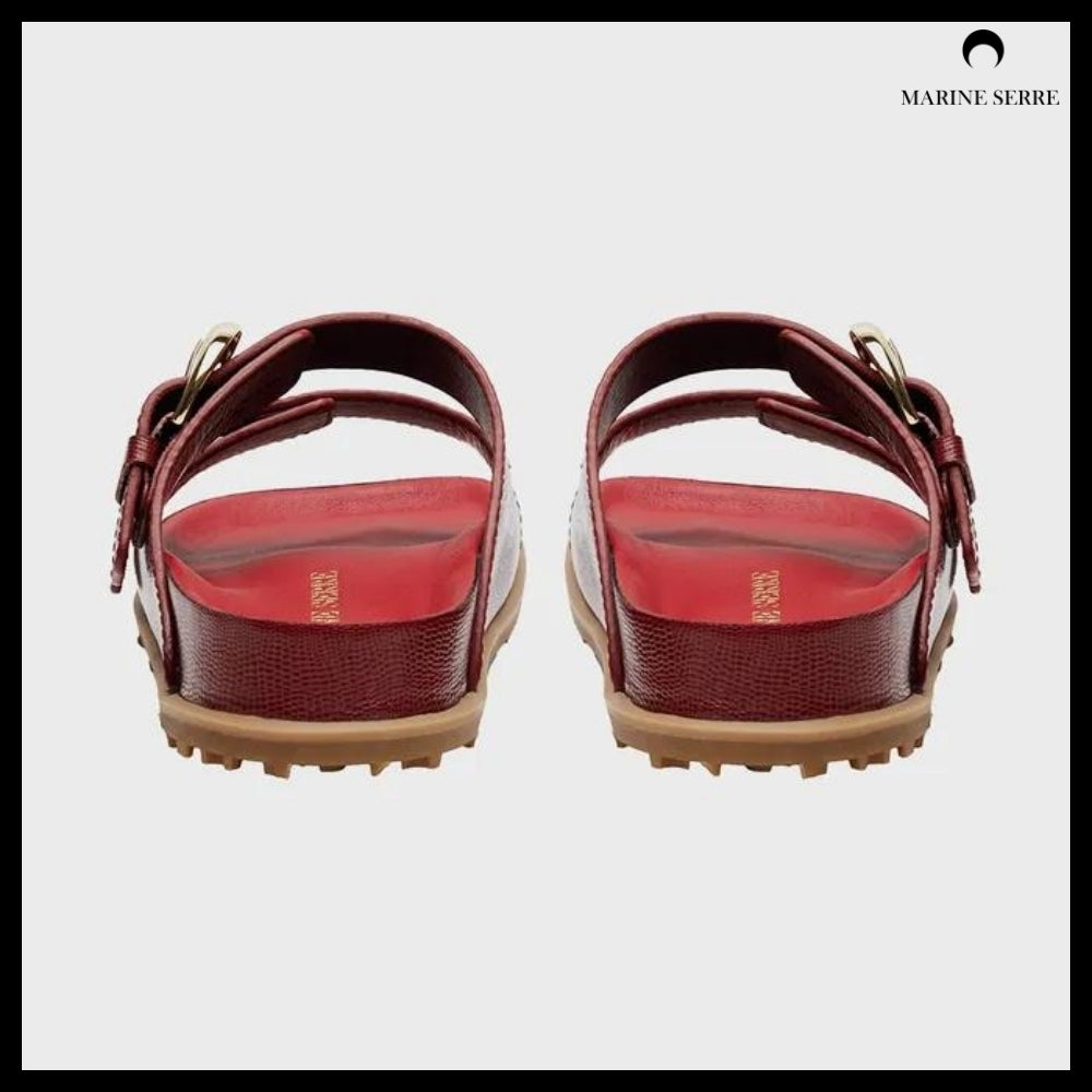 【MARINE SERRE】Men's LIZARD PRINTED LEATHER MS SLIDE RD10