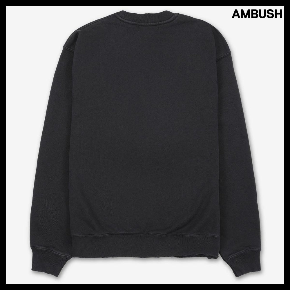 【AMBUSH】Distressed Hole Sweatshirt Black