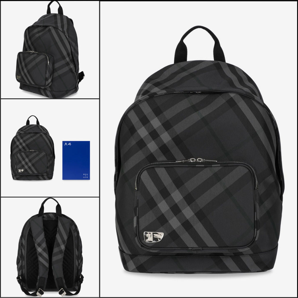 ◆BURBERRY◆ チェック バックパック Backpack Charcoal 大容量