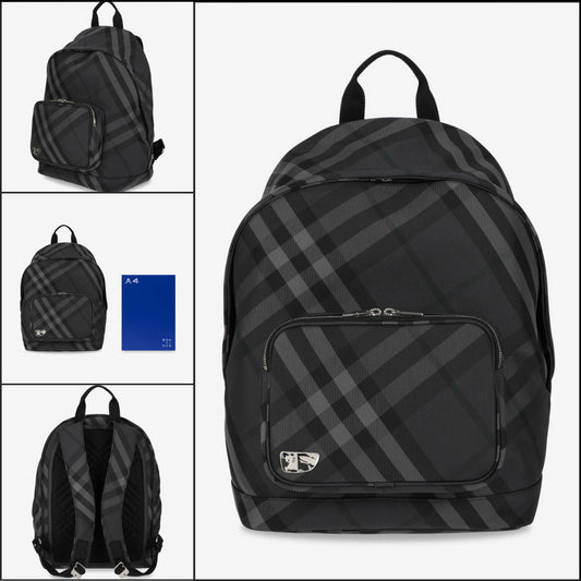 ◆BURBERRY◆ チェック バックパック Backpack Charcoal 大容量