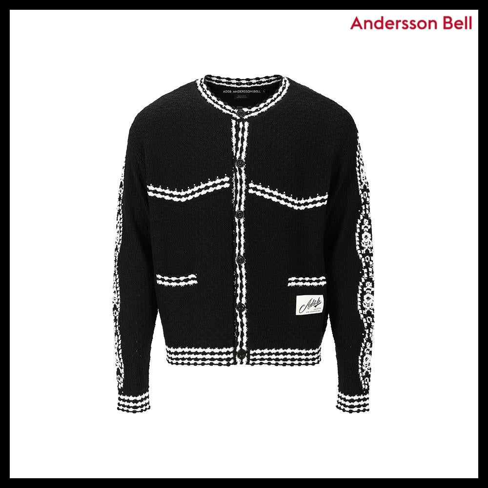 【ANDERSSON BELL】FANTASIA ROUND-NECK CARDIGAN BLACK