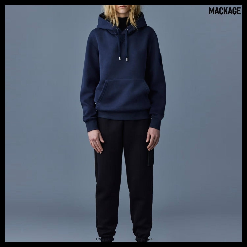 【MACKAGE】 Krys R Hooded Sweatshirt Navy Fleece