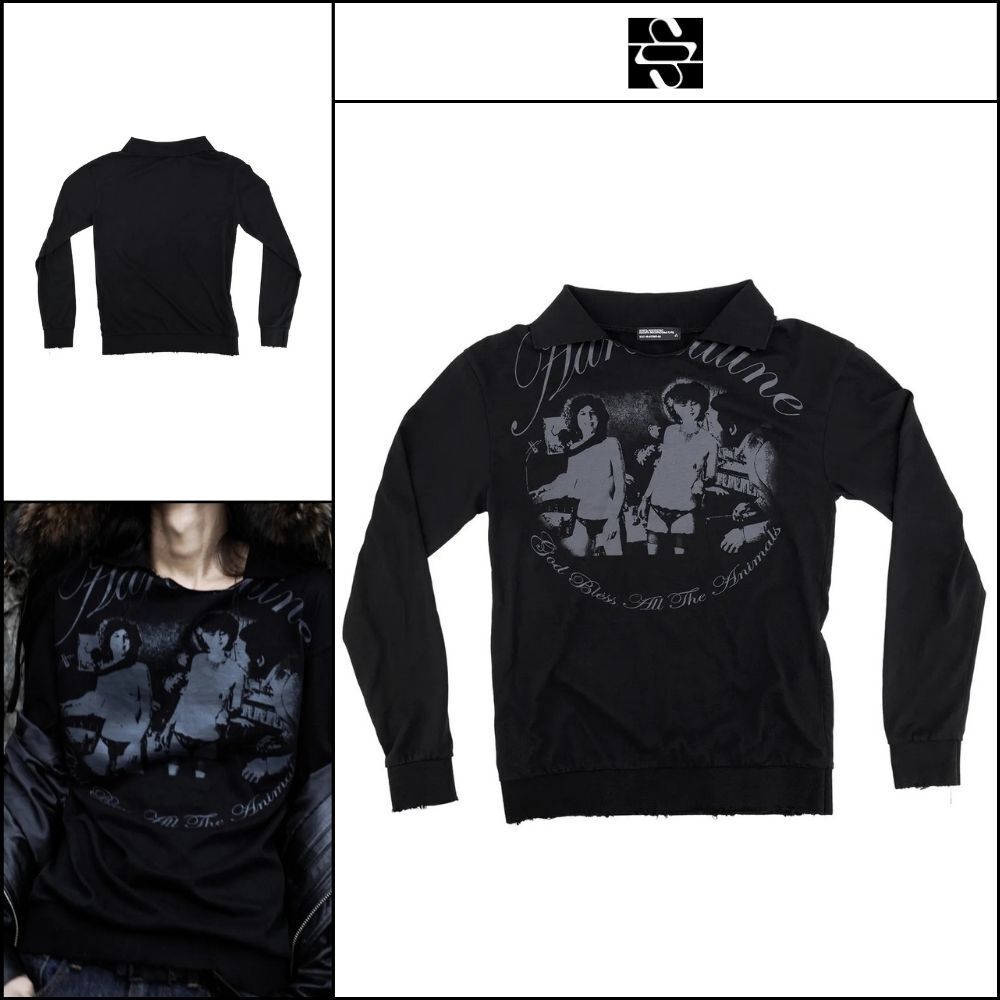 【SUNDAYOFFCLUB】Adrenaline Washed Collar T Shirt Black