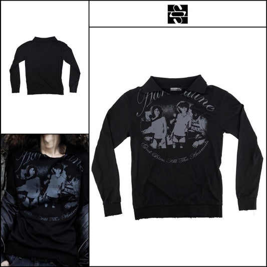 【SUNDAYOFFCLUB】Adrenaline Washed Collar T Shirt Black