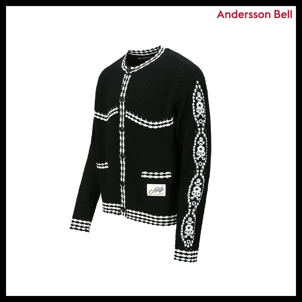【ANDERSSON BELL】FANTASIA ROUND-NECK CARDIGAN BLACK
