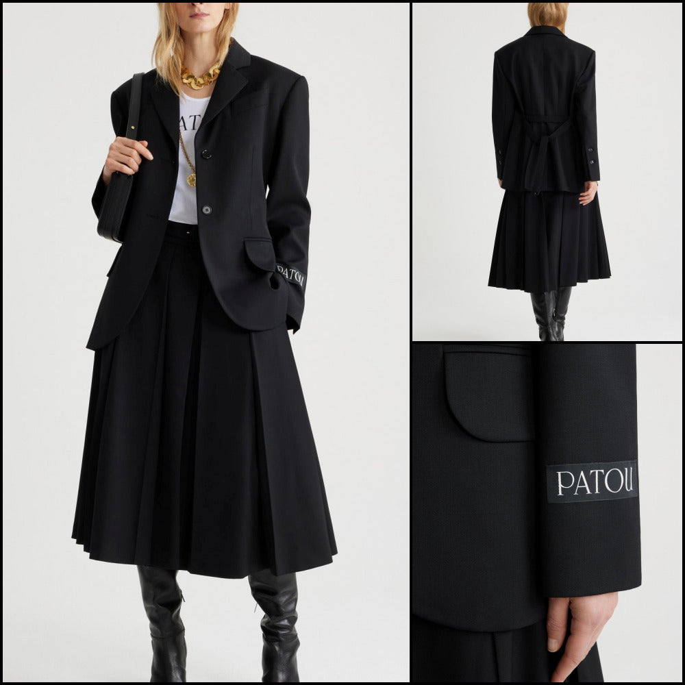 【PATOU】Technical Wool Belt Jacket