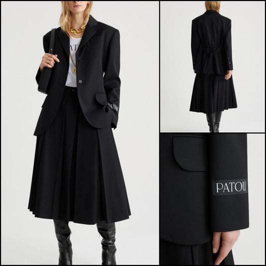 【PATOU】Technical Wool Belt Jacket