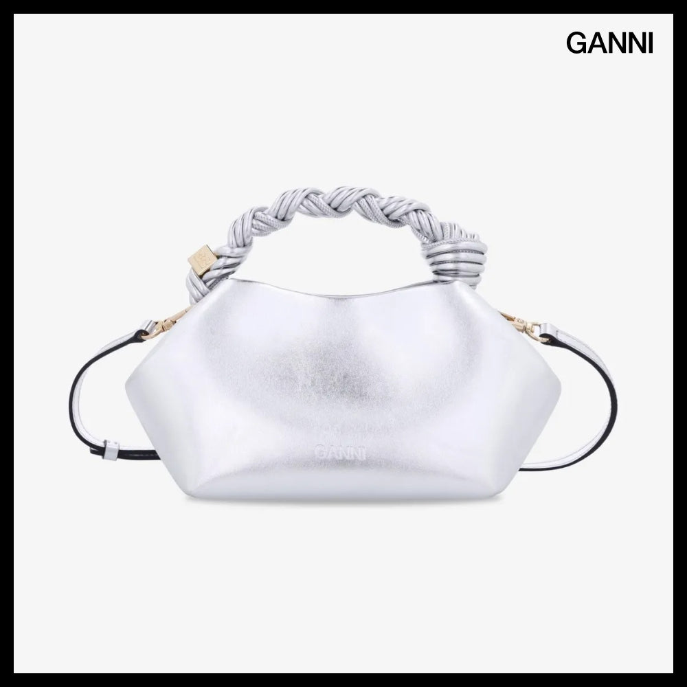 【Ganni】Small Ganni Boo Tote Bag Silver