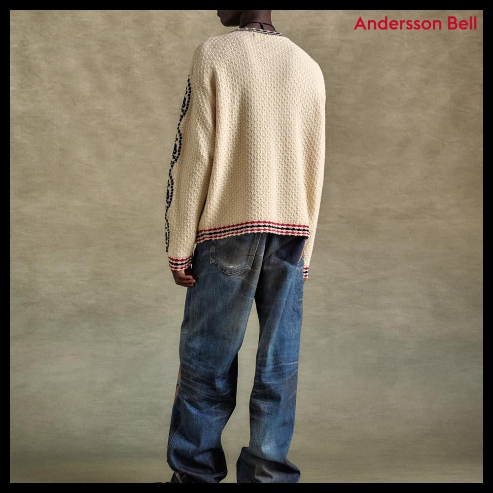 【ANDERSSON BELL】FANTASIA ROUND-NECK CARDIGAN ECRU