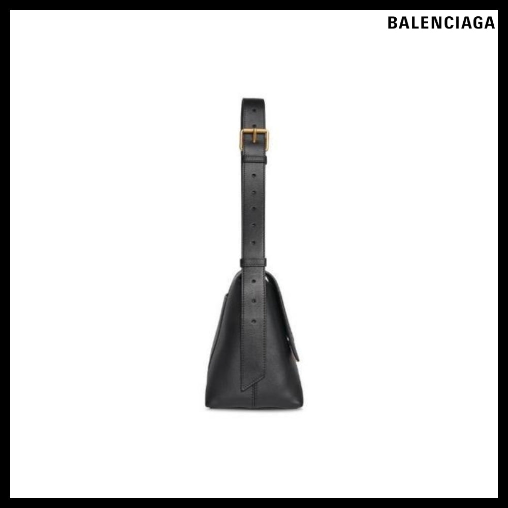 【BALENCIAGA】Downtown Medium Shoulder Bag Black