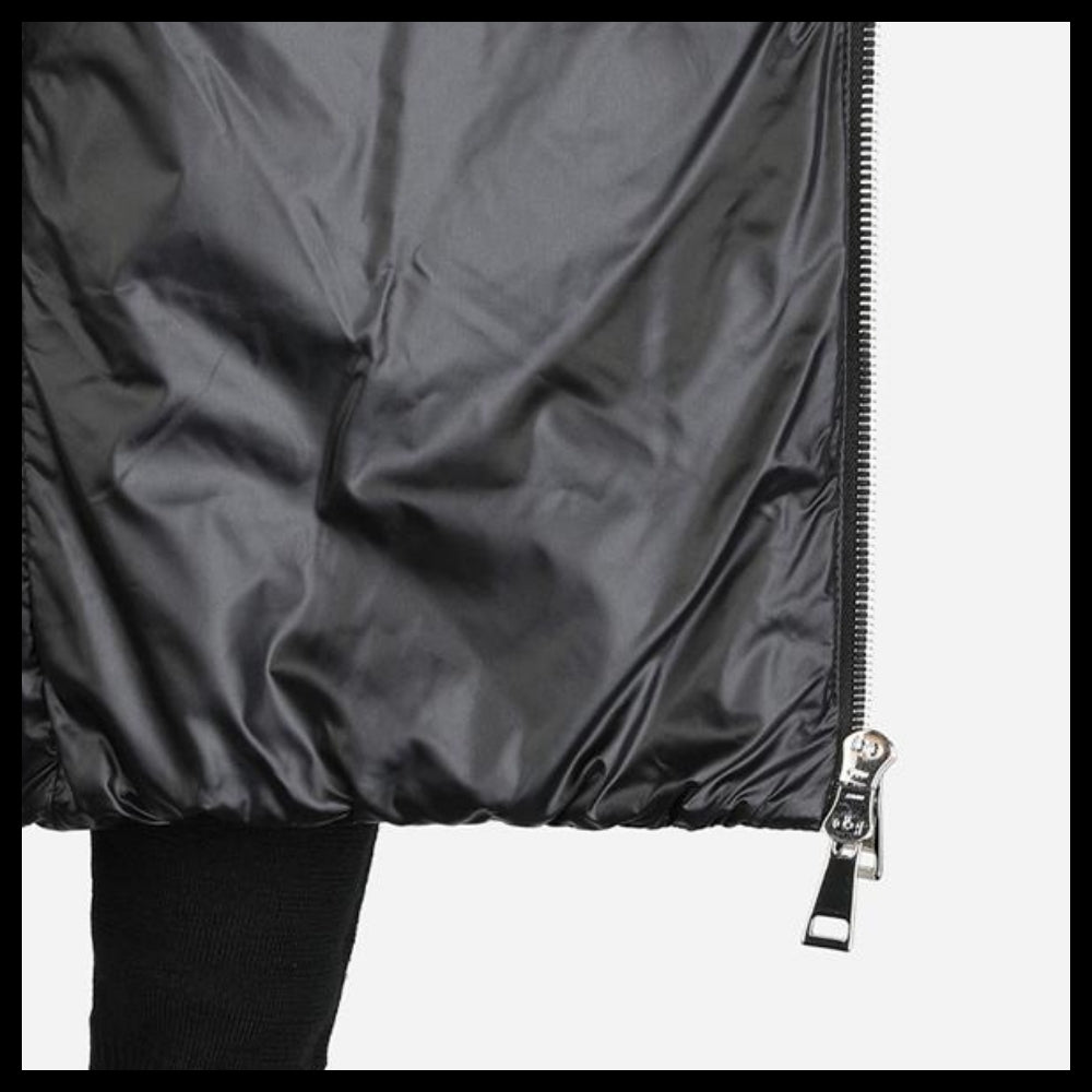 【Moncler】Women's Logo Patch Padded Mix Jacket Black