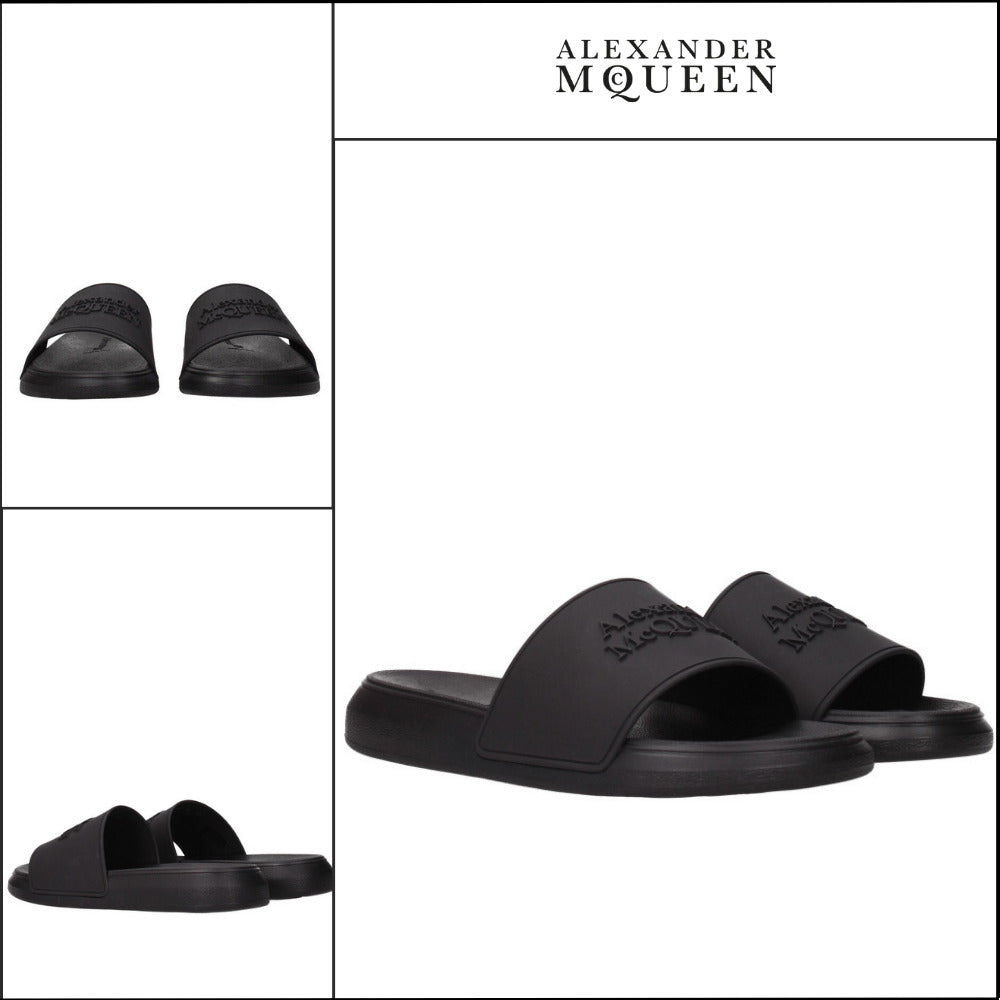 【Alexander Mcqueen】Black Logo Slide
