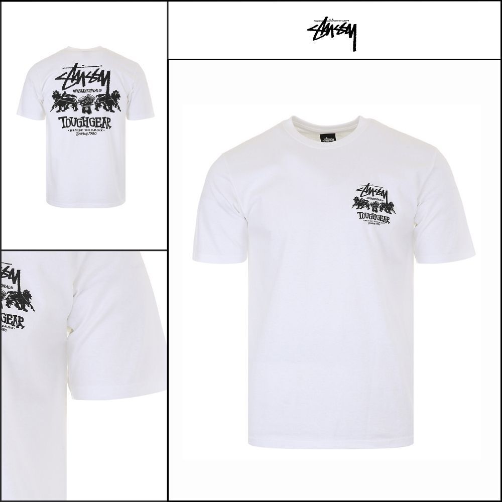【Stussy】Tough Gear International White Short-Sleeve T-Shir
