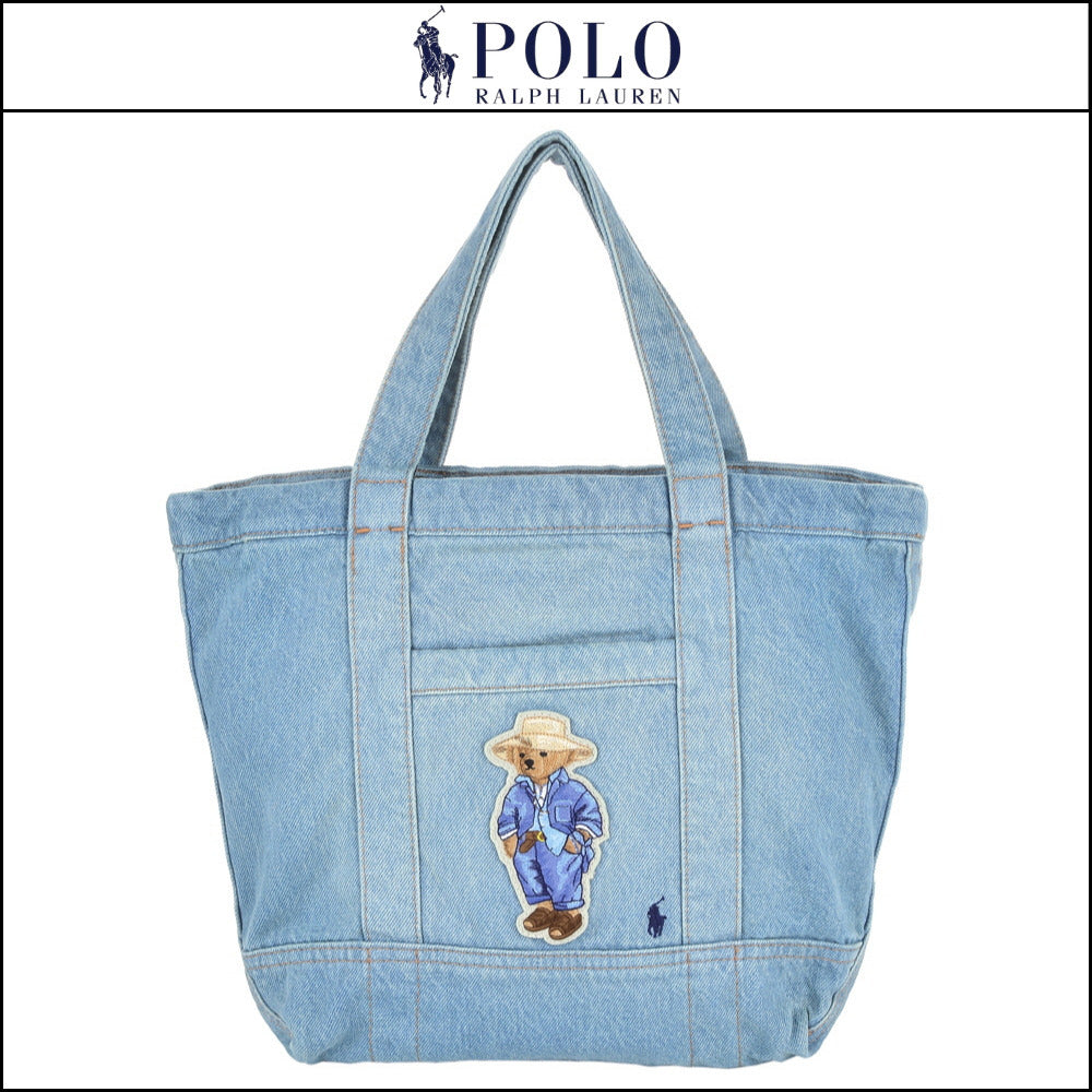 ◆Ralph Lauren◆ Bear Patch Pony Embroidery Small Tote Bag