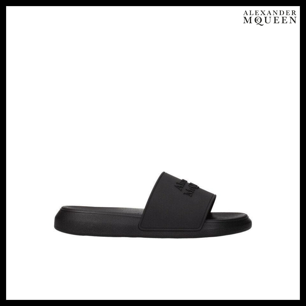 【Alexander Mcqueen】Black Logo Slide