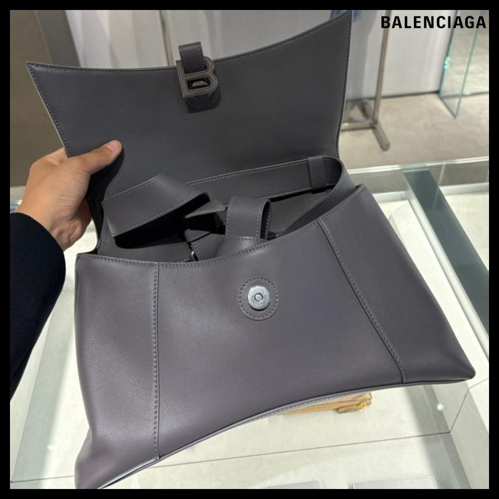 【BALENCIAGA】Downtown Medium Shoulder Bag Grey