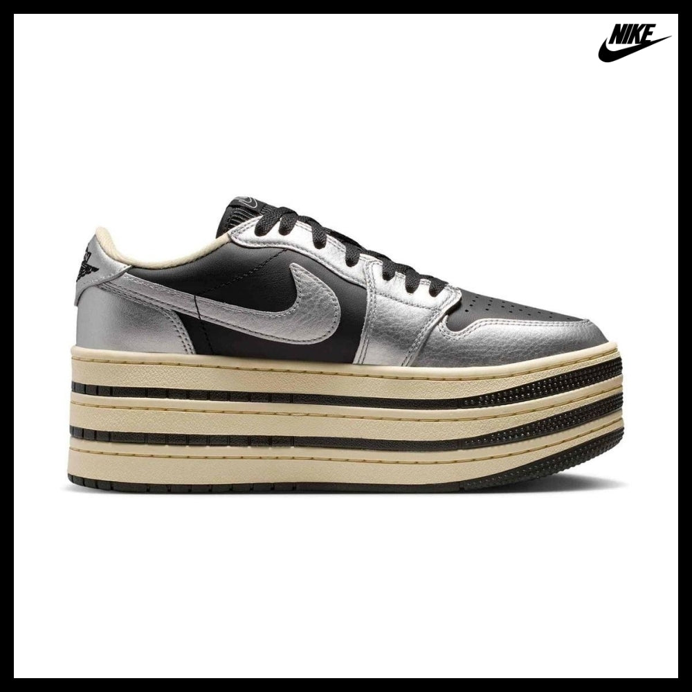 【Nike】AIR JORDAN 1 TRIPLE STACK METALLIC SILVER MUSLIN