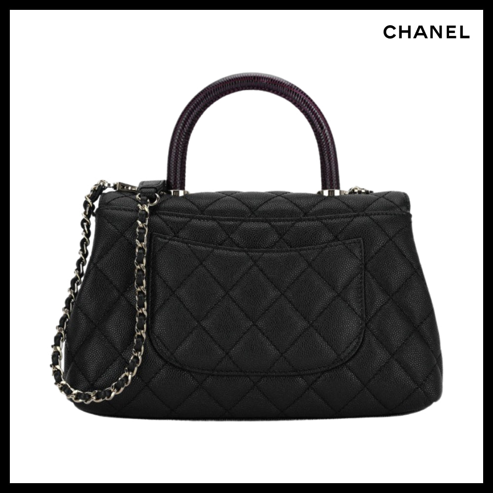 【CHANEL】Flap Bag with Top Handle Grained Calfskin