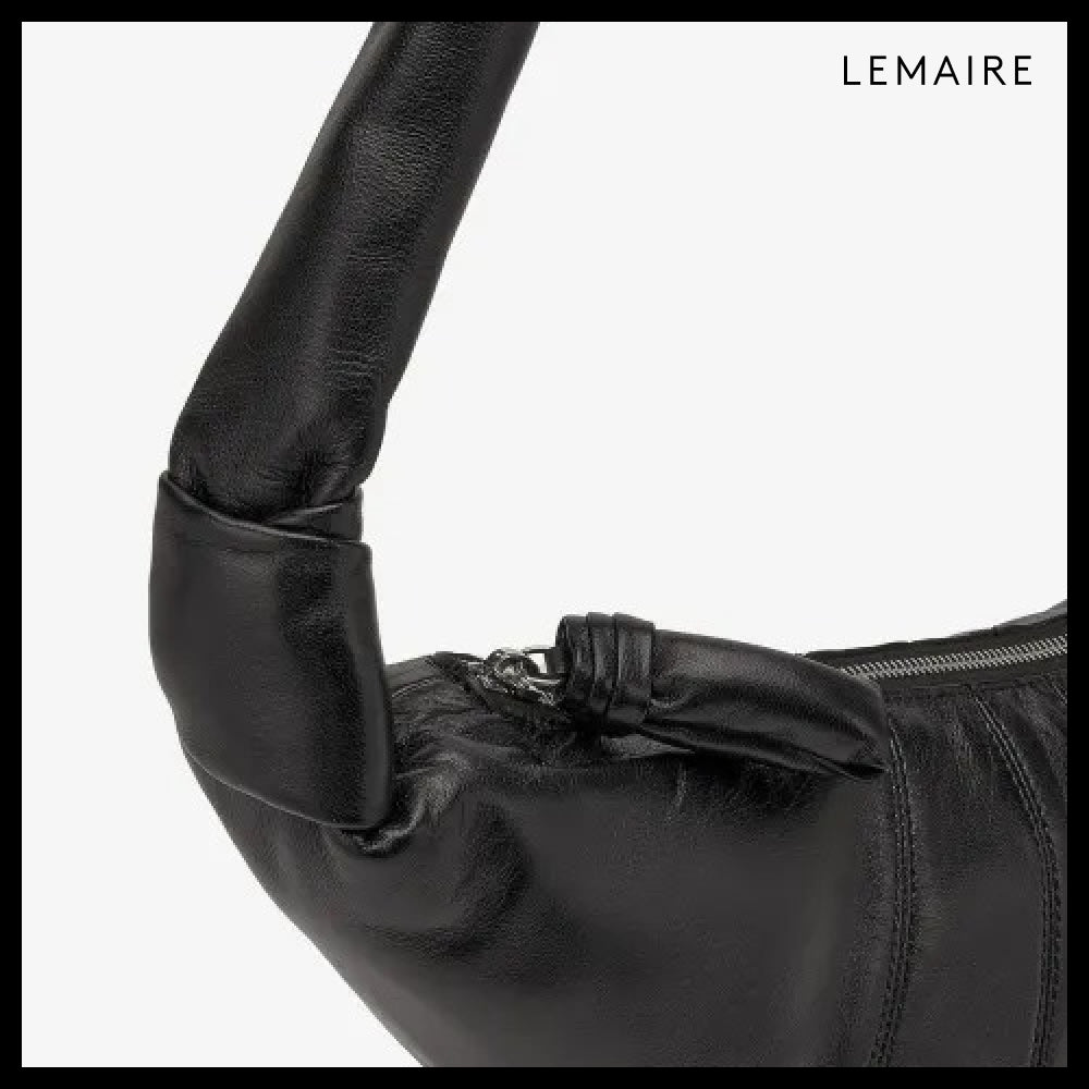 【LEMAIRE】Medium Soft Nappa Croissant Shoulder Bag Black