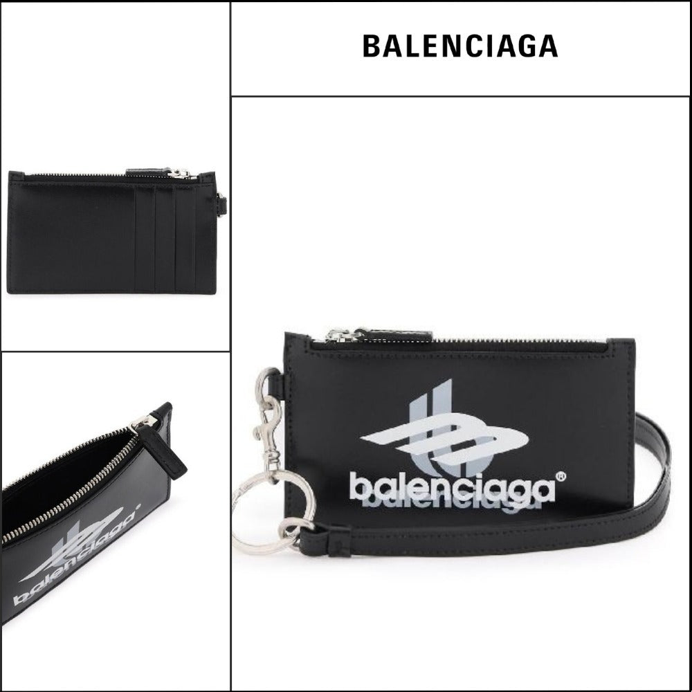 【正規品】BALENCIAGA Cache Box Strap Leather Card Wallet