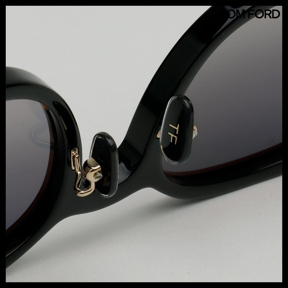 【TOM FORD】Black Horn-Rimmed Sunglasses Grey Gradient Tint