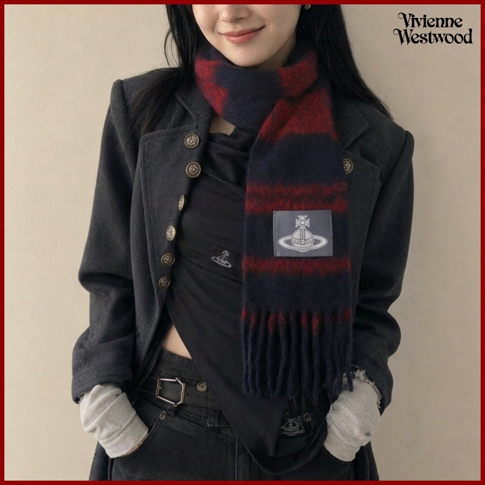 【Vivienne Westwood】 Chunky Stripe Knit Scarf
