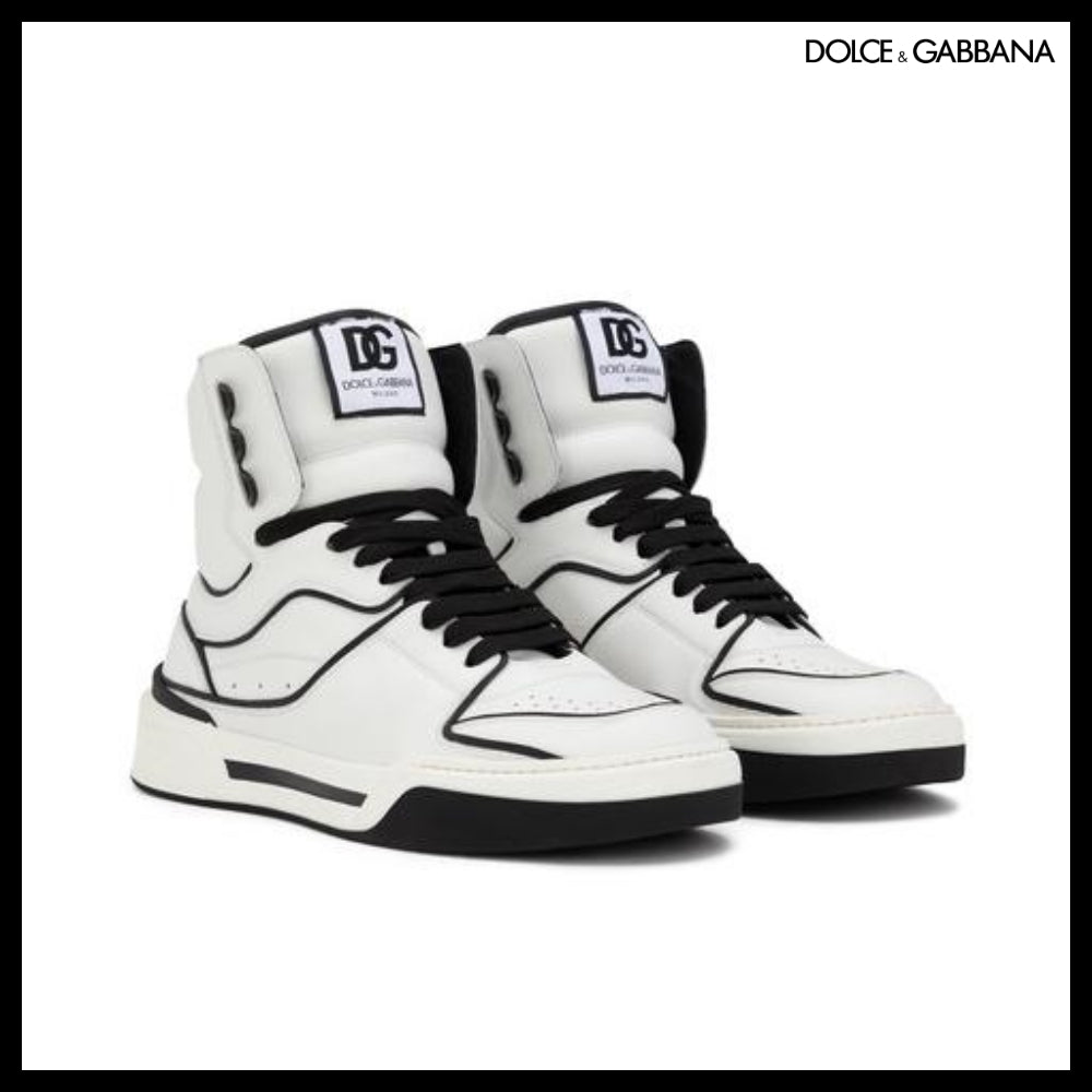 【Dolce & Gabbana】CALFSKIN NAPPA NEW ROMA MID-TOP SNEAKERS