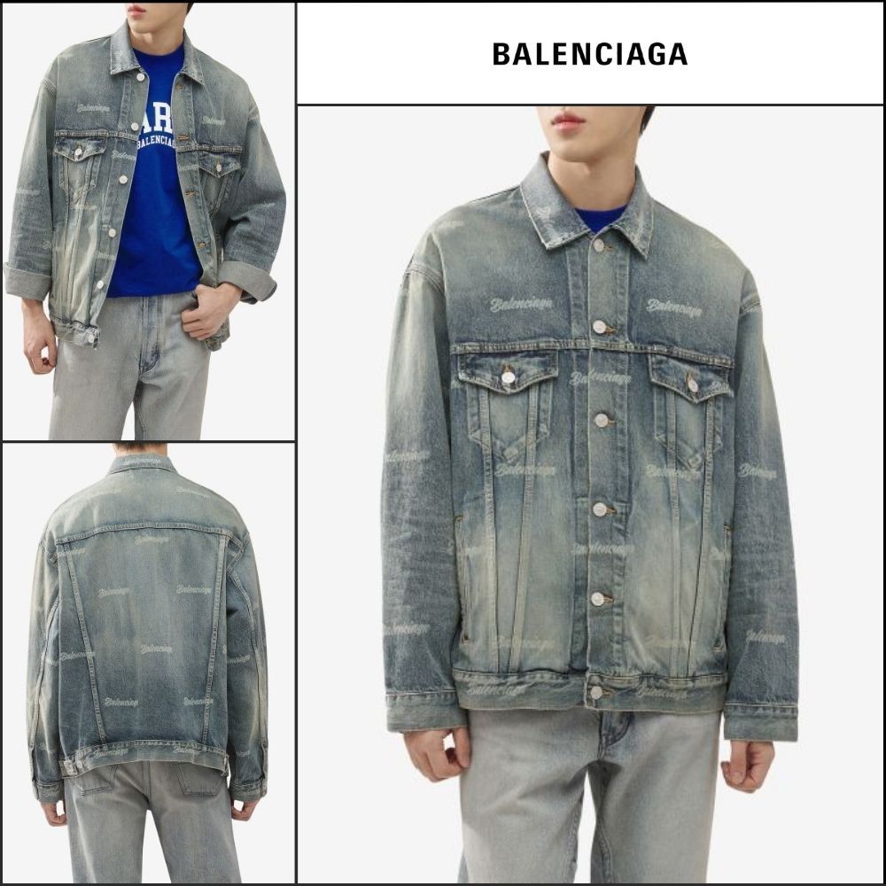 【BALENCIAGA】Large Fit Denim Jacket Sky Blue
