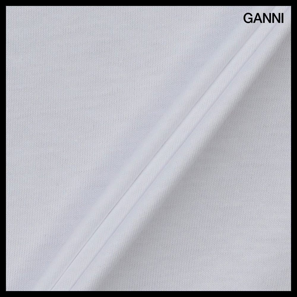 【Ganni】Basic Jersey Poppy C Relax Fit Short Sleeve T-shirt