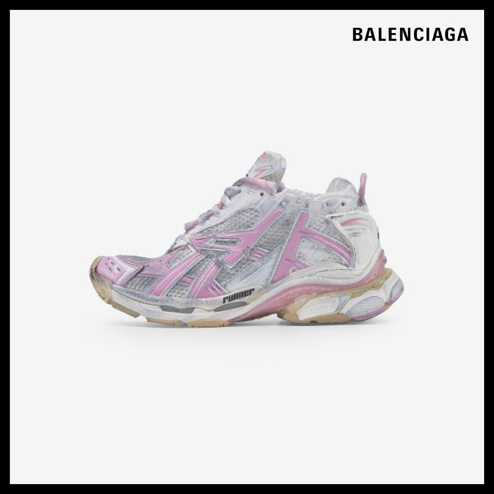 【BALENCIAGA】Women's Runner Sneakers White:Pink