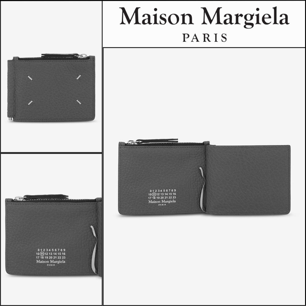 【Maison Margiela】Four Stitches Slim Two Pin Wallet Grey