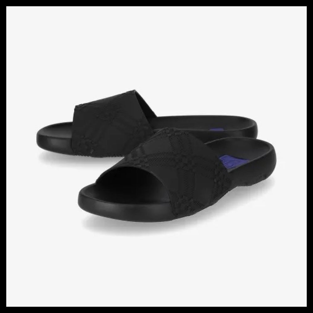【Burberry】Check Dive Slide Black