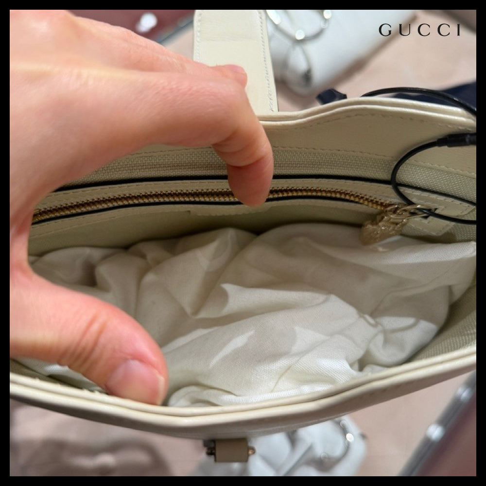 【GUCCI】TRITONE Bucket Shoulder Bag New Ivoire