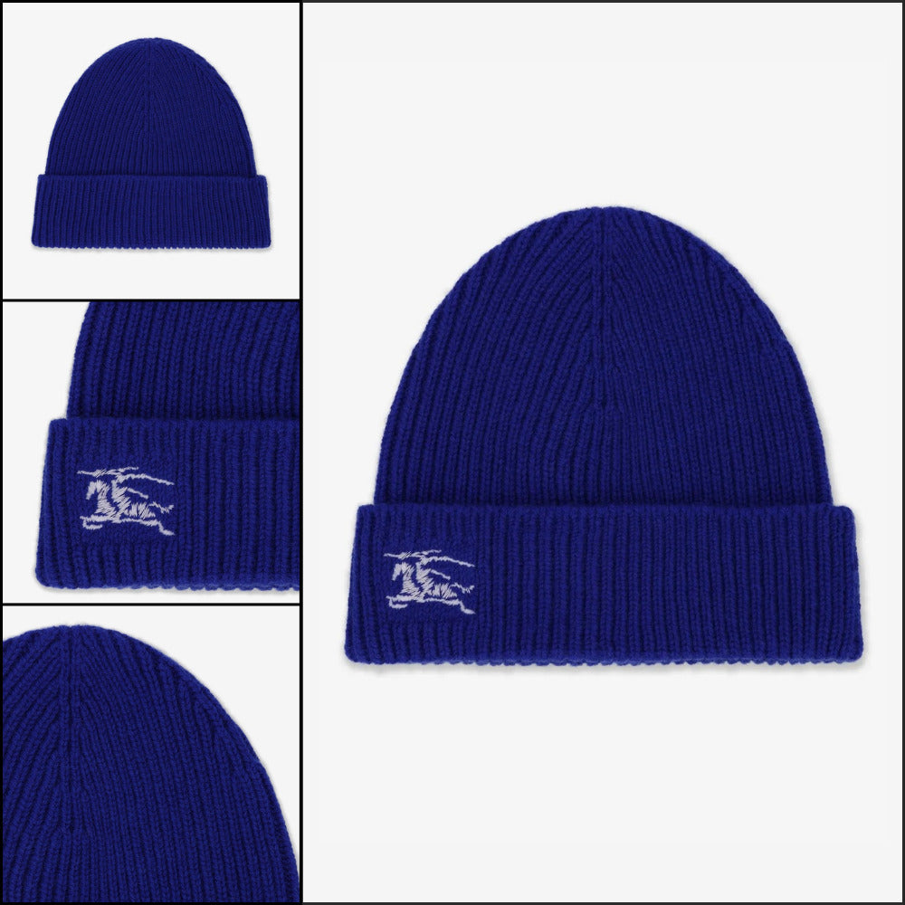 【Burberry】Ribbed Cashmere Beanie Night