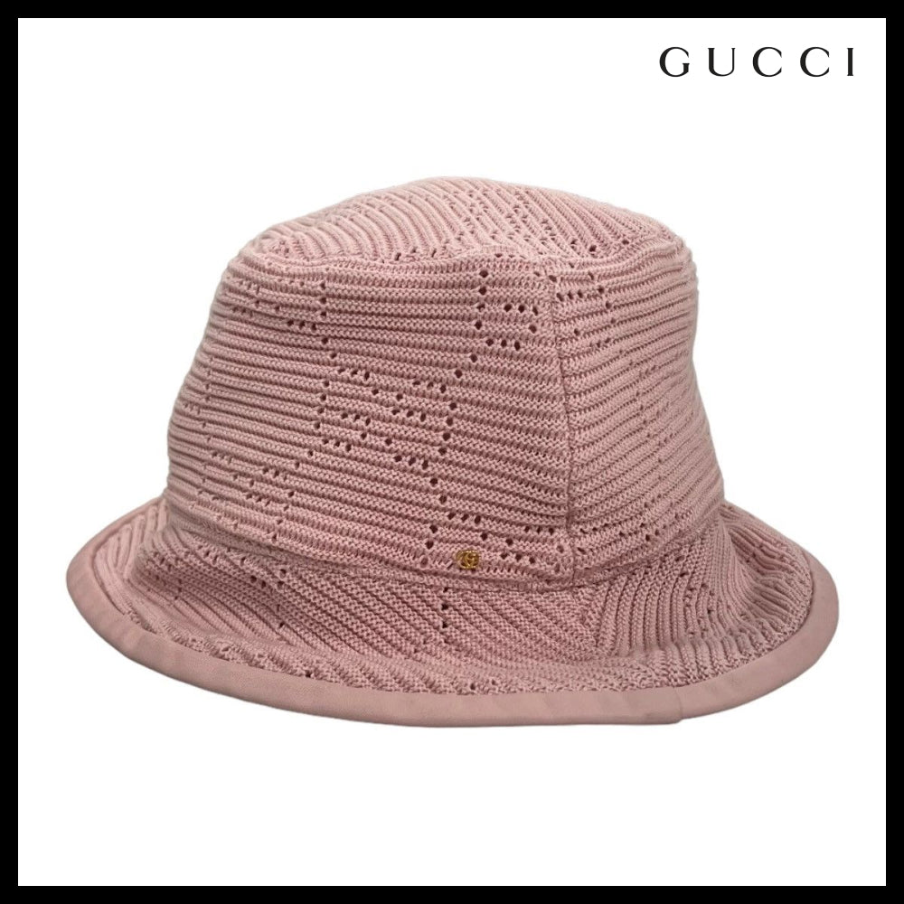 【GUCCI】 Women's GG Cable Cotton Bucket Hat