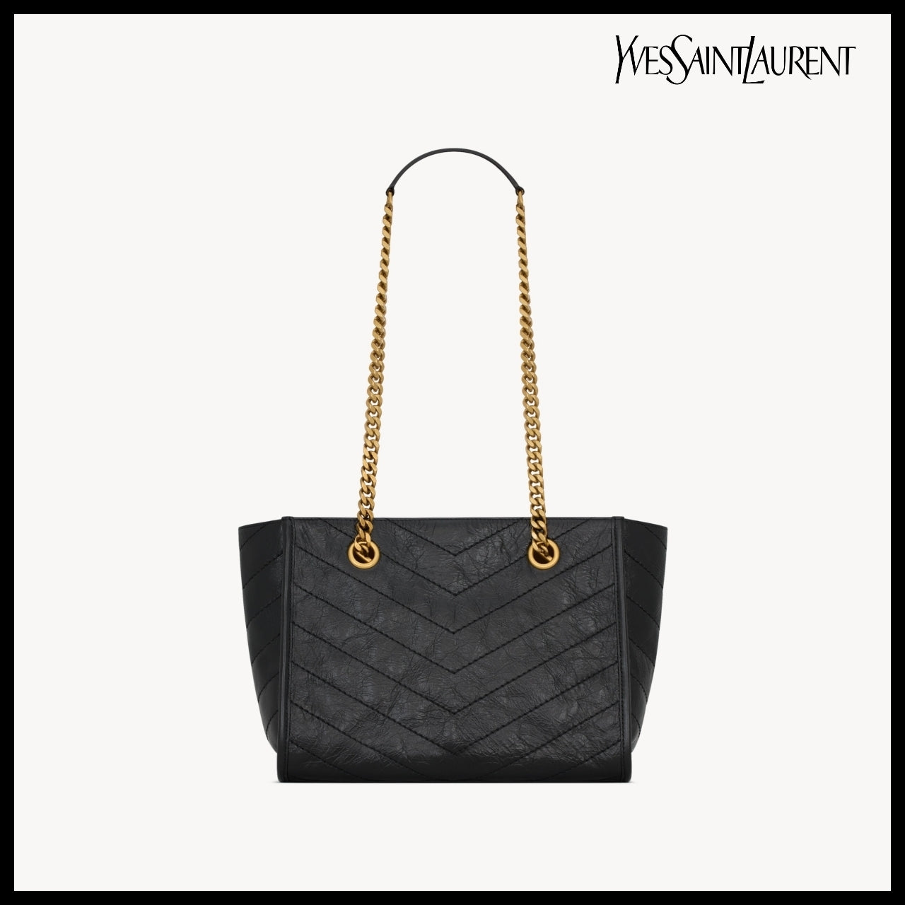 【Saint Laurent】Vintage Leather Small Shopping Tote