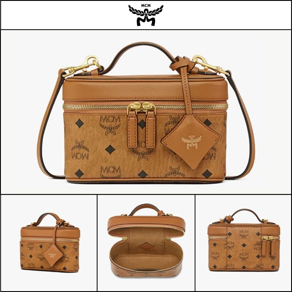 【MCM】Aren visetos leather mix vanity case
