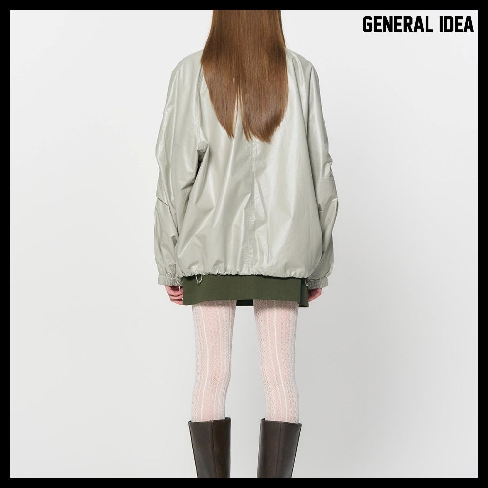 【GENERAL IDEA】グロッシーコーティングジャンパーミントグレー