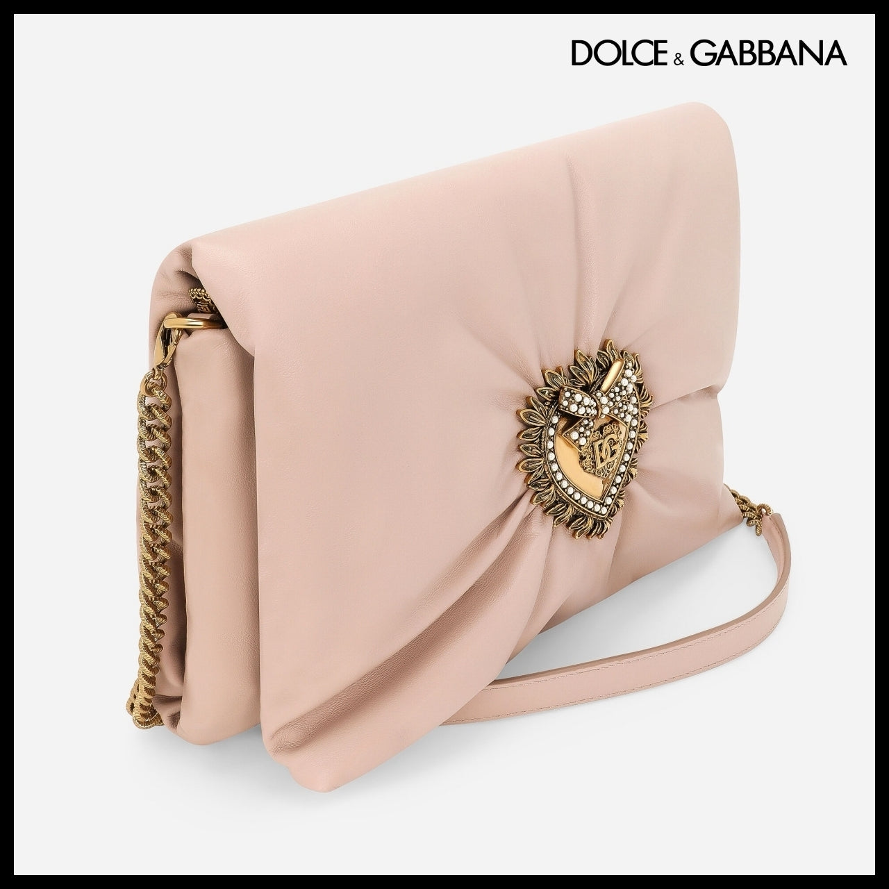【Dolce & Gabbana】Medium Devotion Soft Shoulder Bag Pink
